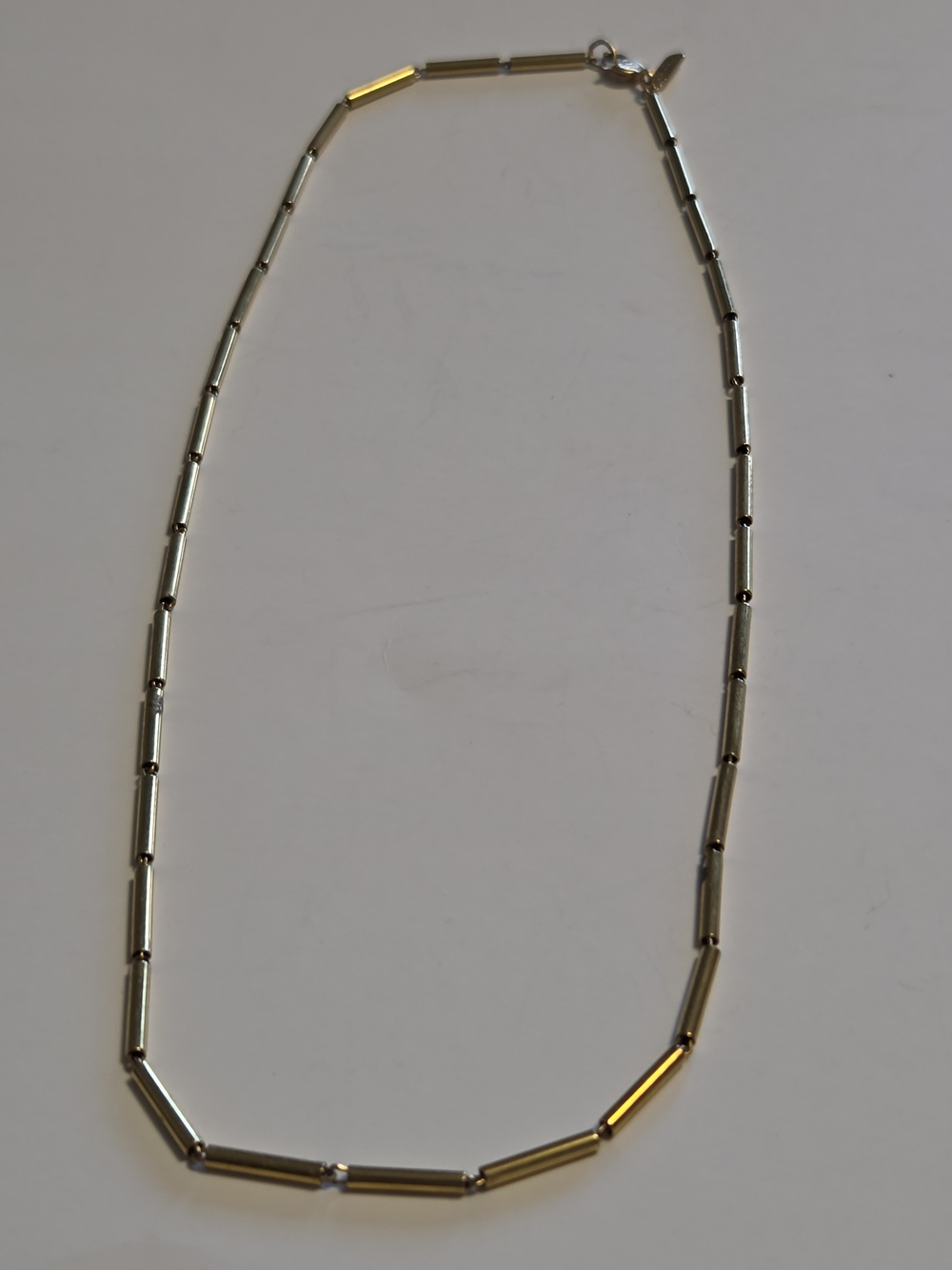 Vtg Monet 18" Gold-Tone Cylindrical Bar Link Necklace
